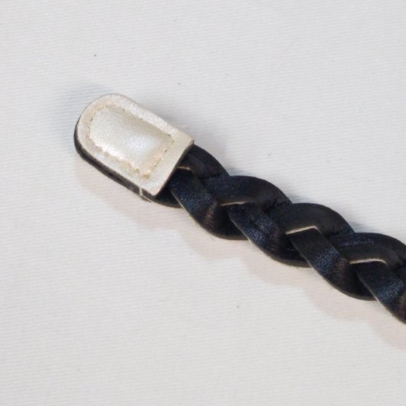 White Braided Belt Size 3 Durable Faux Leather Stylish Addition to Any Outfit - Picture 9 of 12